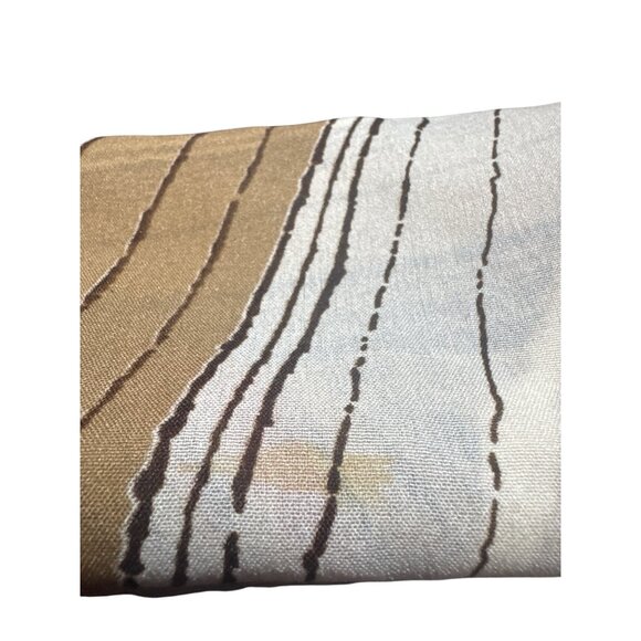 Vintage Linda Curiel Brown Abstract Silk Scarf 100% Polyester Square Made In Ita - Picture 6 of 6